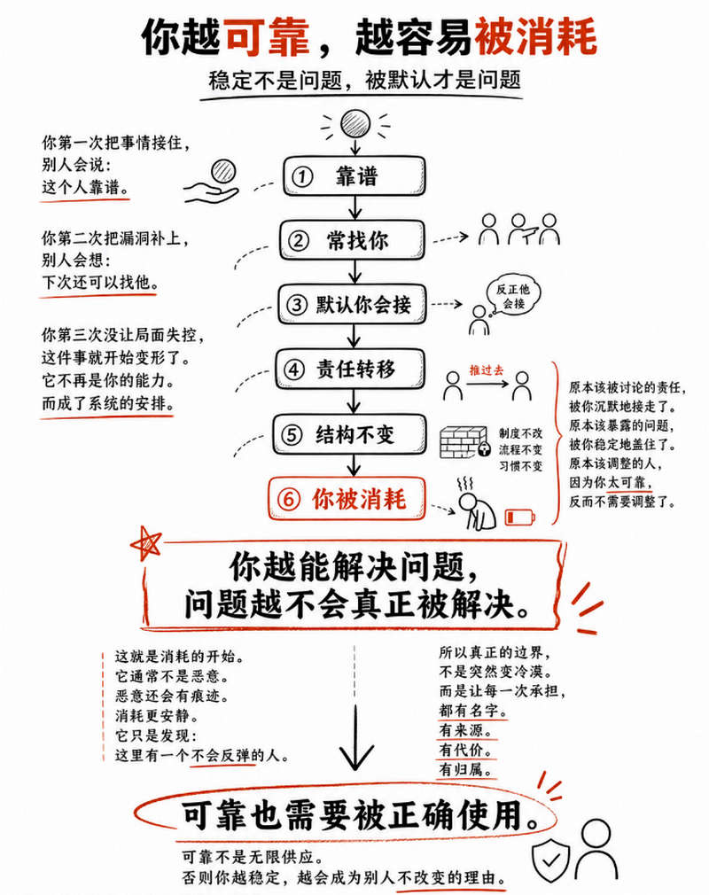 你越可靠，就越容易被消耗