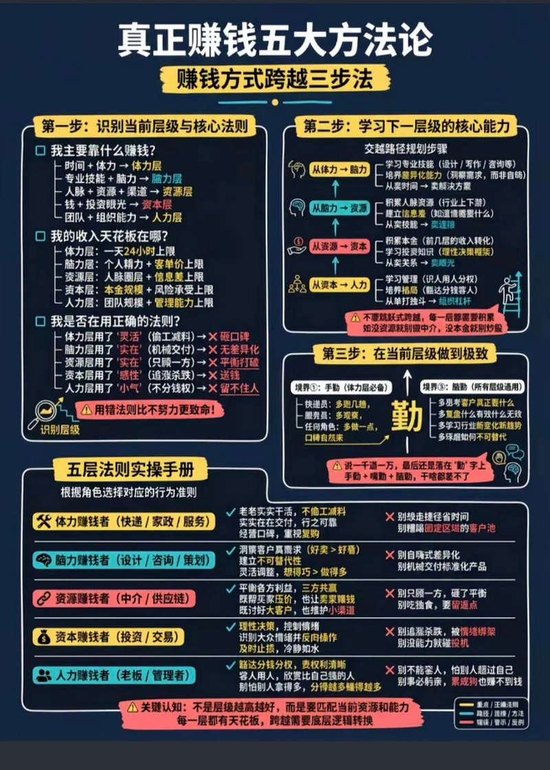 真正赚钱五大方法论和赚钱方式跨越三步法