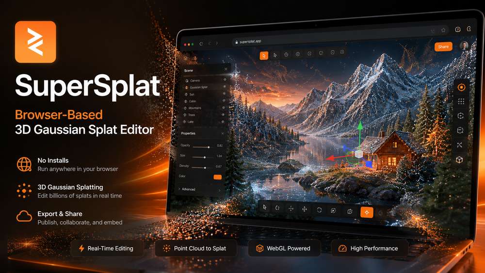 SuperSplat：浏览器里的 3D 高斯泼溅编辑器，人人都能轻松制作和分享酷炫 3D 作品