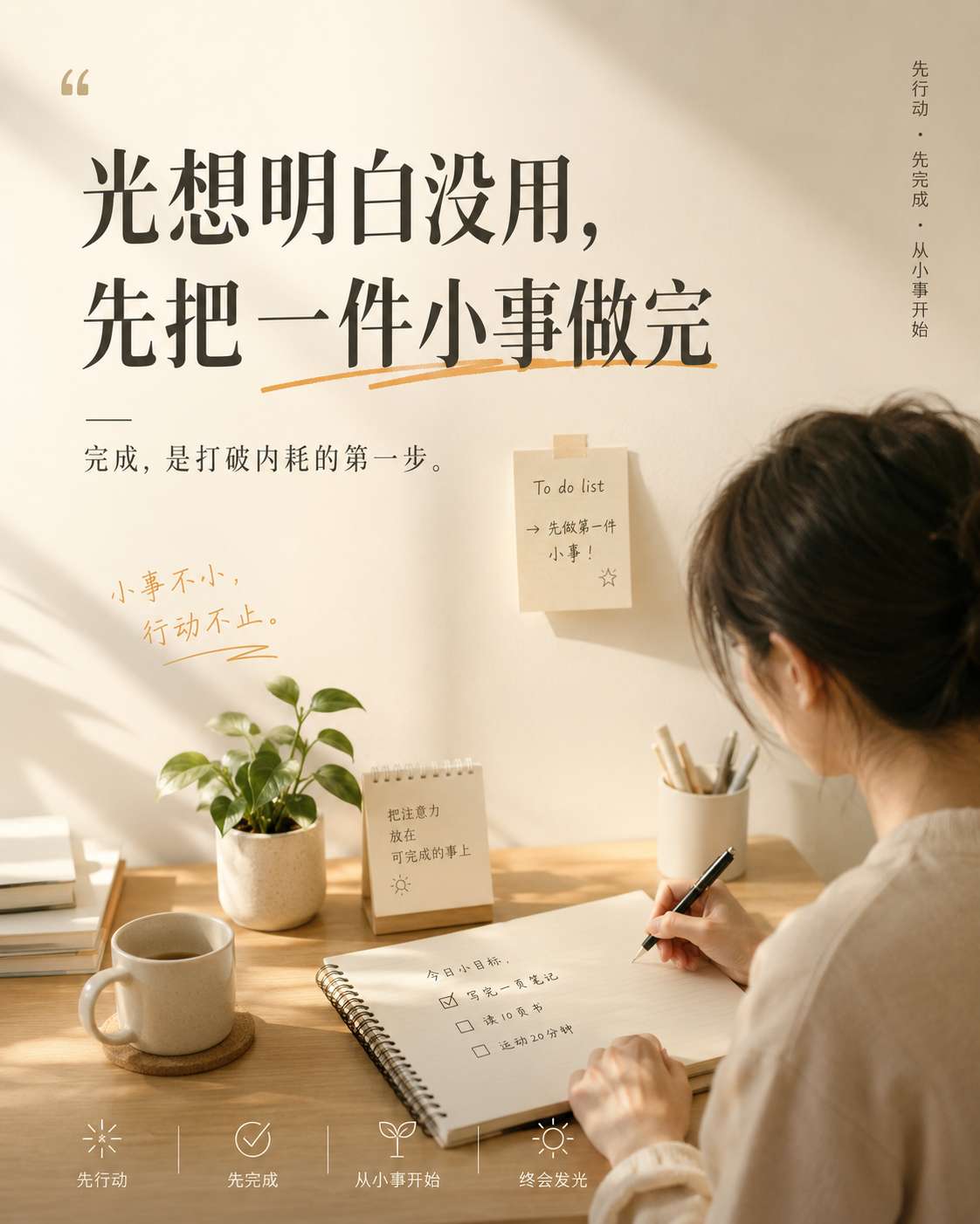 光想明白没用，先把一件小事做完