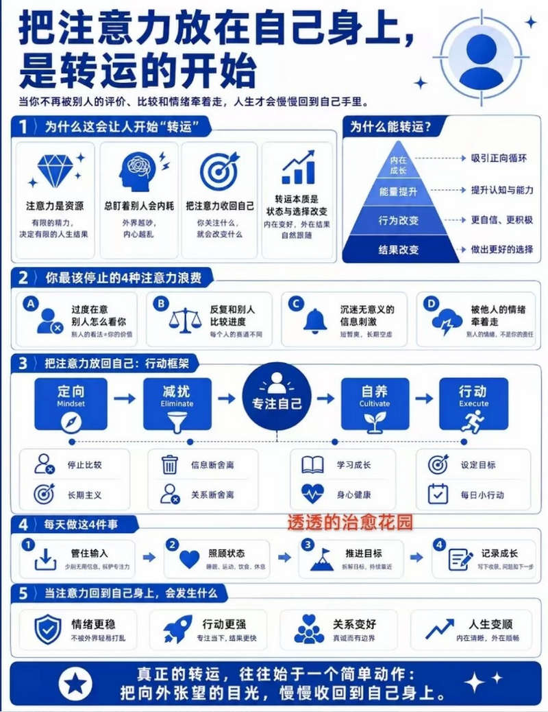把注意力放在自己身上，是转运的开始！