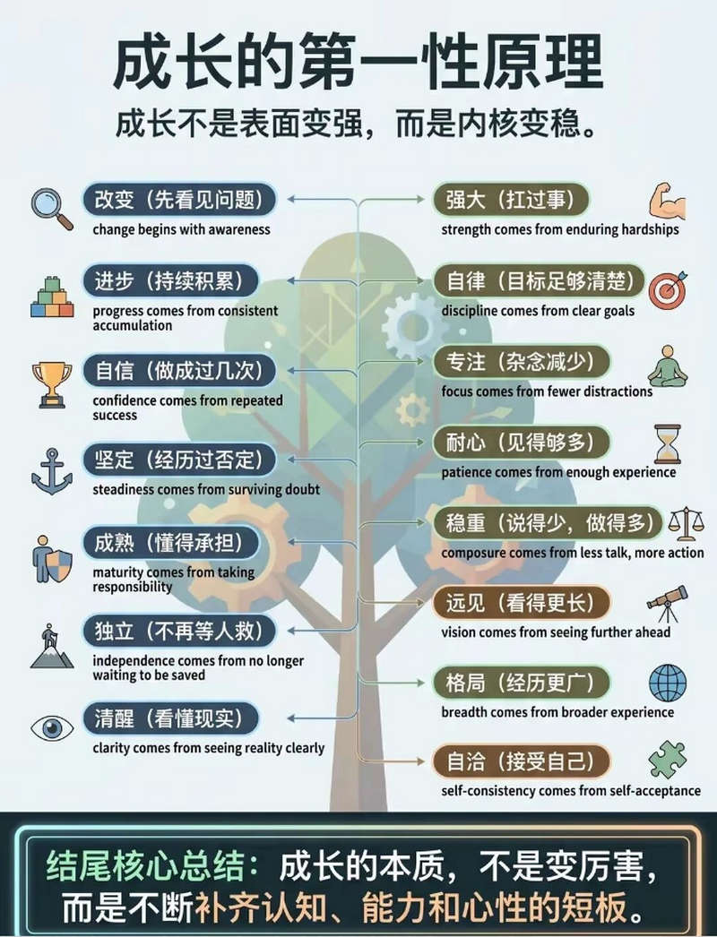 成长的第一性原理：成长不是表面变强，而是内核变稳
