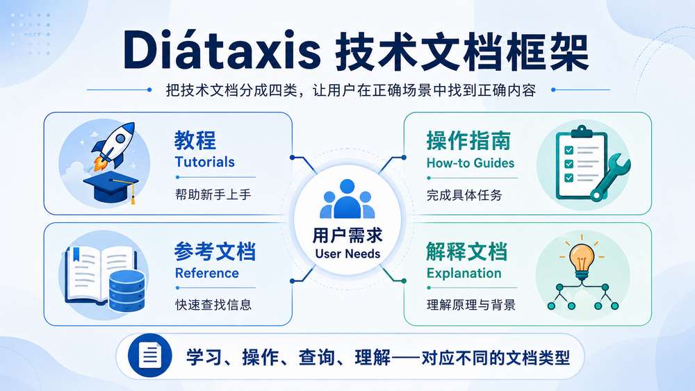 Diátaxis 框架：告别“说明书乱炖”，构建用户真正需要的技术文档系统