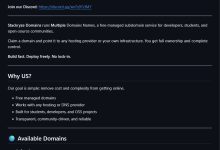 Stackryz Domains 提供.indevs.in，.sryze.cc，.ryzedns.org，.nx.kg免费二级域名