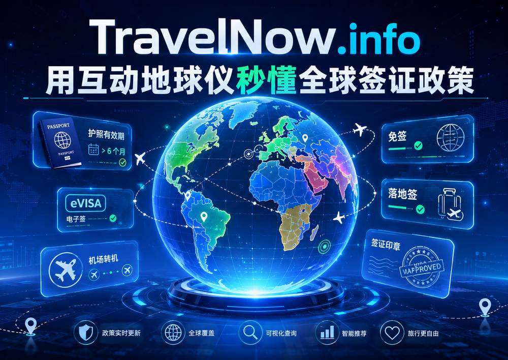 TravelNow.info：用互动地球仪秒懂全球签证政策