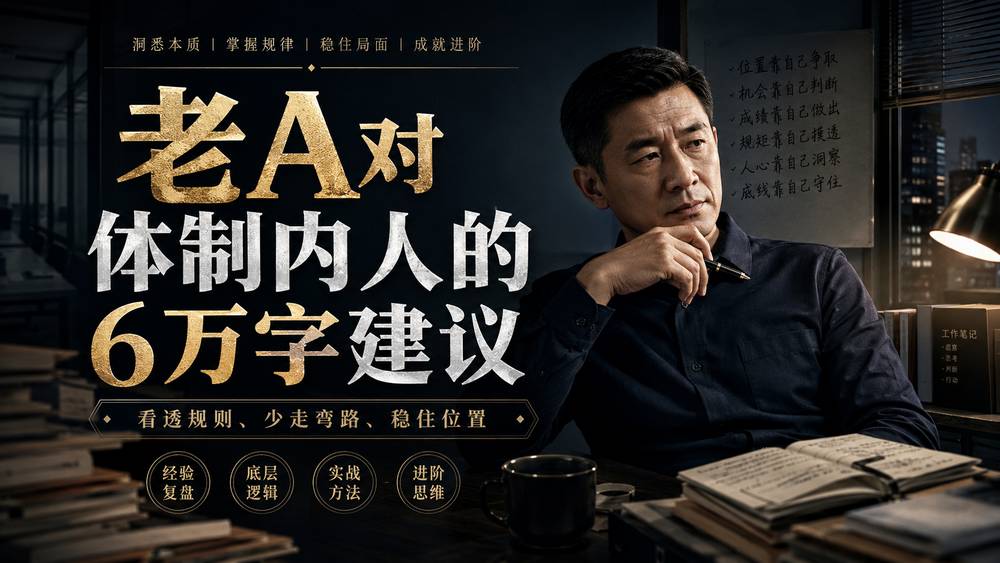 老A对体制内人的6万字建议