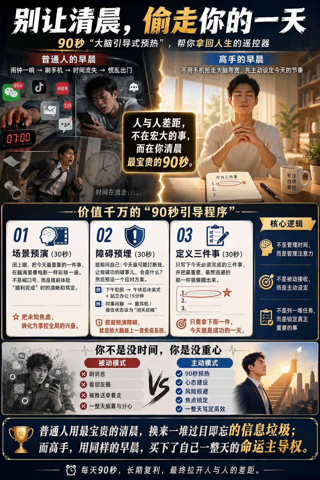 那个赚了千万美金的博主坦言：拉开人与人差距的，不过是每天早晨的这1个动作