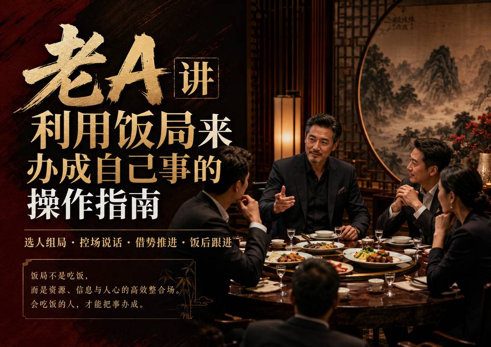 老A讲利用饭局来办成自己事的操作指南