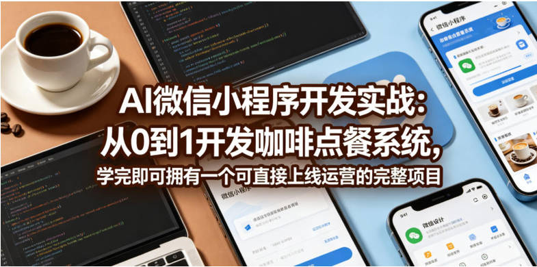 AI微信小程序开发实战：从0到1开发咖啡点餐系统，学完即可拥有一个可直接上线运营的完整项目