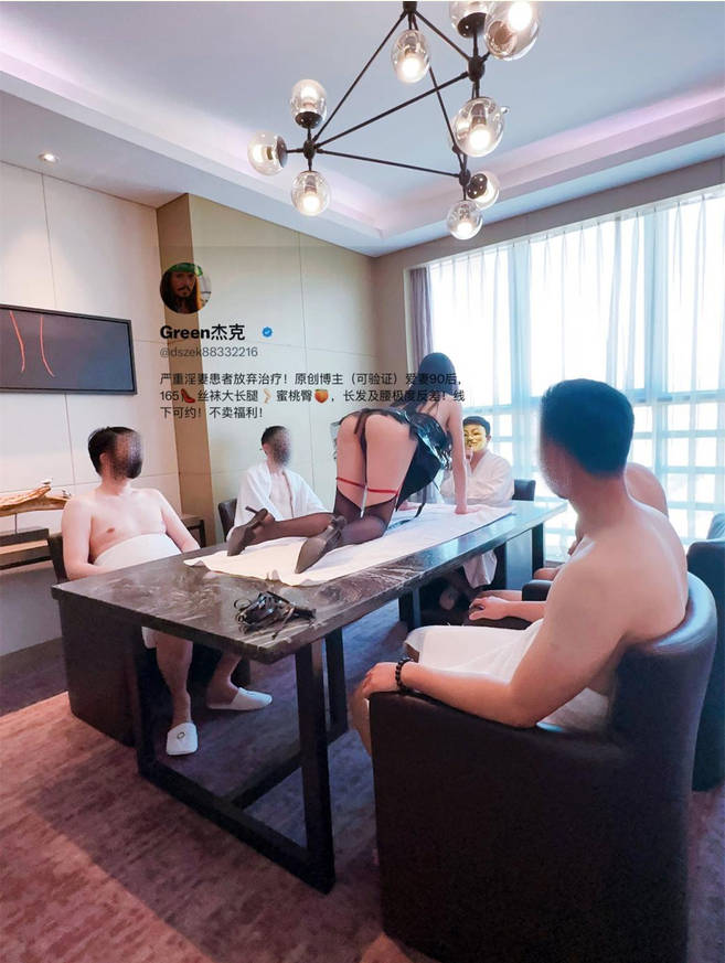 推特淫妻患者【Green杰克-88Jack00】“淫妻患者放弃治疗/90后/老婆165/C/翘臀/爱穿丝袜/极度反差”，五个单男来了