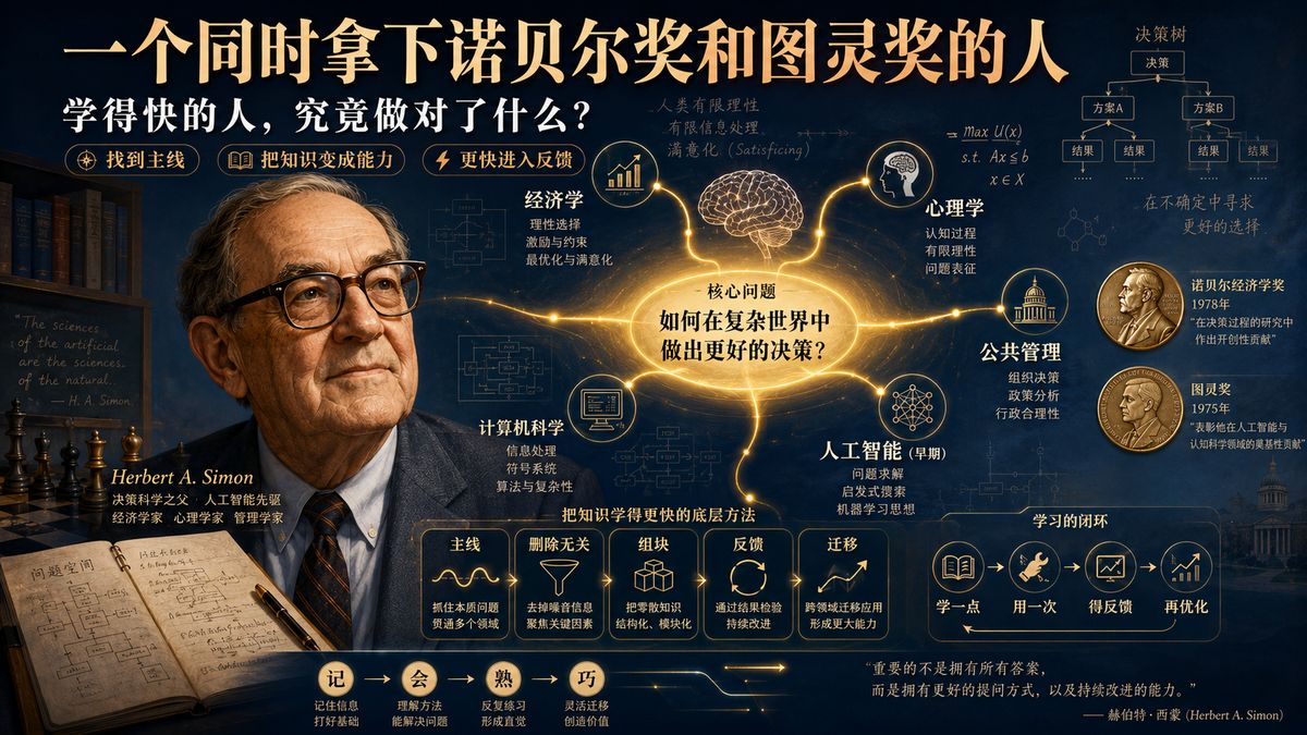 一个同时拿下诺贝尔奖和图灵奖的人：学得快的人，究竟做对了什么？