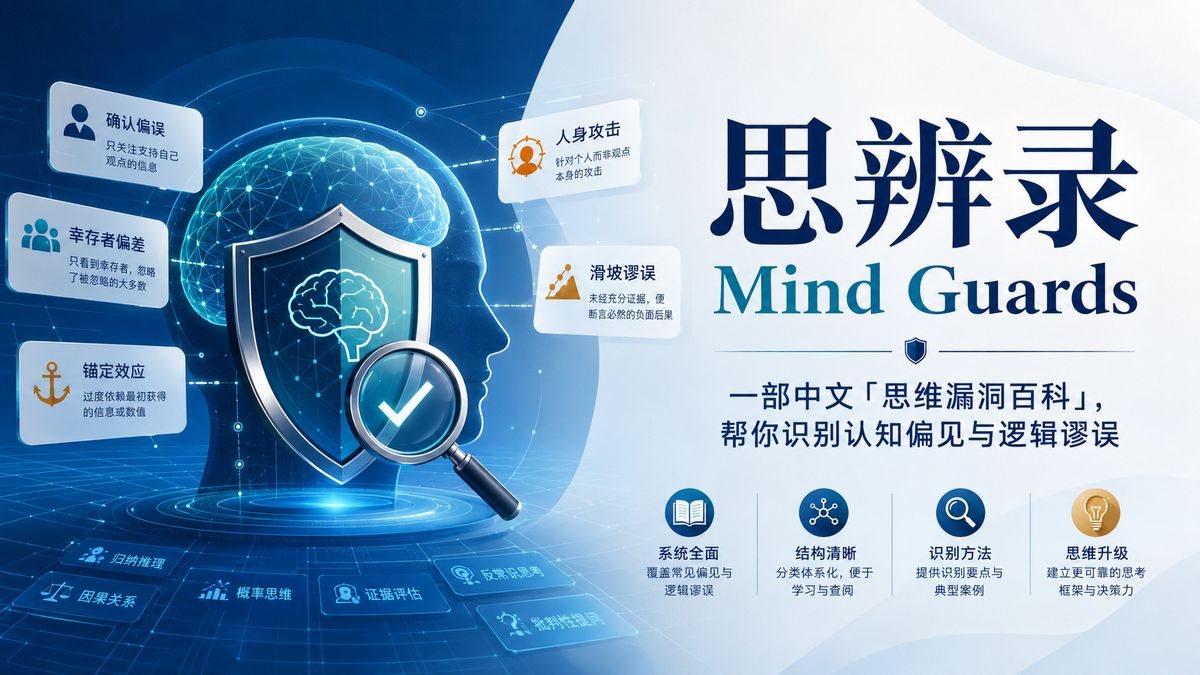 思辨录 Mind Guards：一部中文「思维漏洞百科」，帮你识别认知偏见与逻辑谬误
