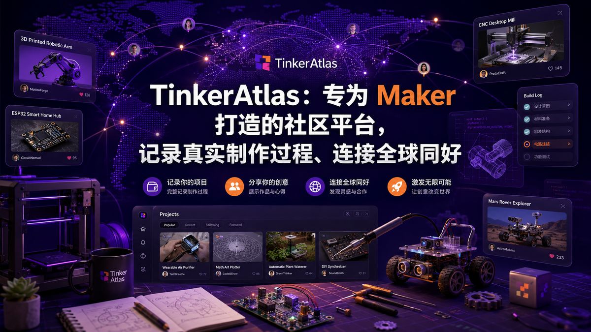 TinkerAtlas：专为 Maker 打造的社区平台，记录真实制作过程、连接全球同好