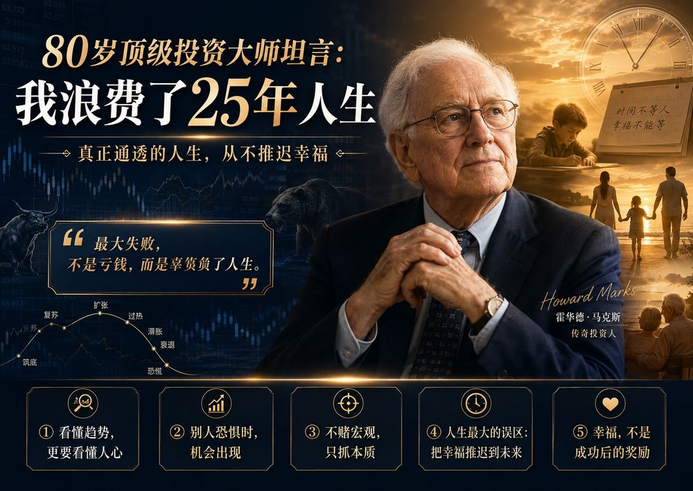 80岁顶级投资大师坦言：我浪费了25年人生｜真正通透的人生，从不推迟幸福