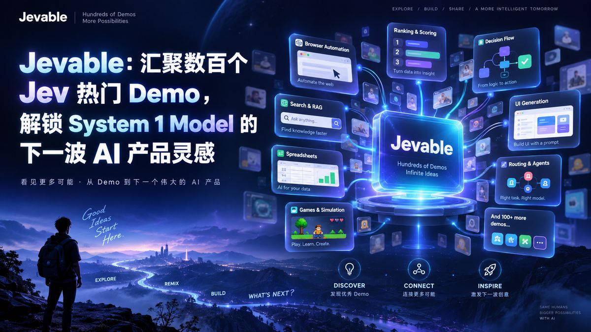 Jevable：汇聚数百个 Jev 热门 Demo，解锁 System 1 Model 的下一波 AI 产品灵感