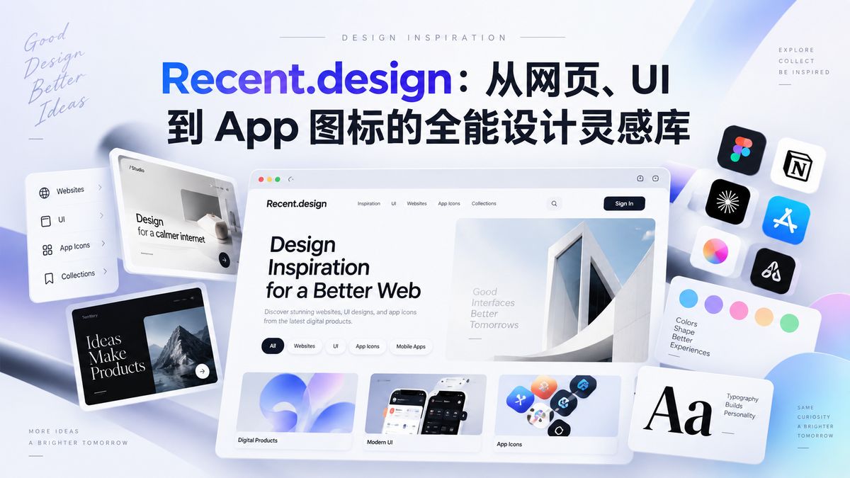 Recent.design：从网页、UI 到 App 图标的全能设计灵感库