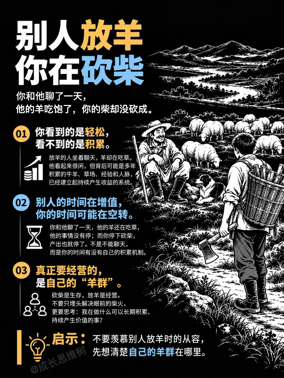 别人是放羊的，你是砍柴的