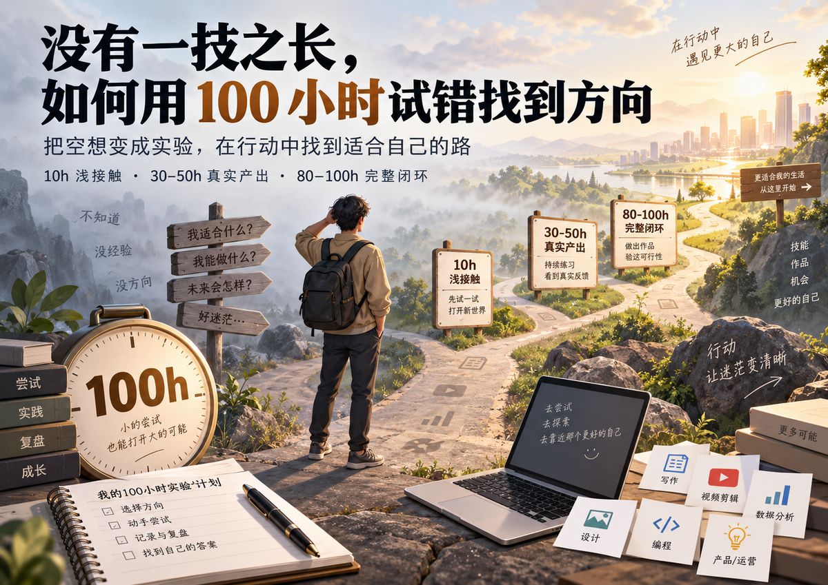 没有一技之长，如何用 100 小时试错找到方向
