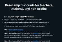 Basecamp 为符合条件的 K-12 或大学的教师/学生/非盈利组织提供 100% 的教育折扣 ，完全免费