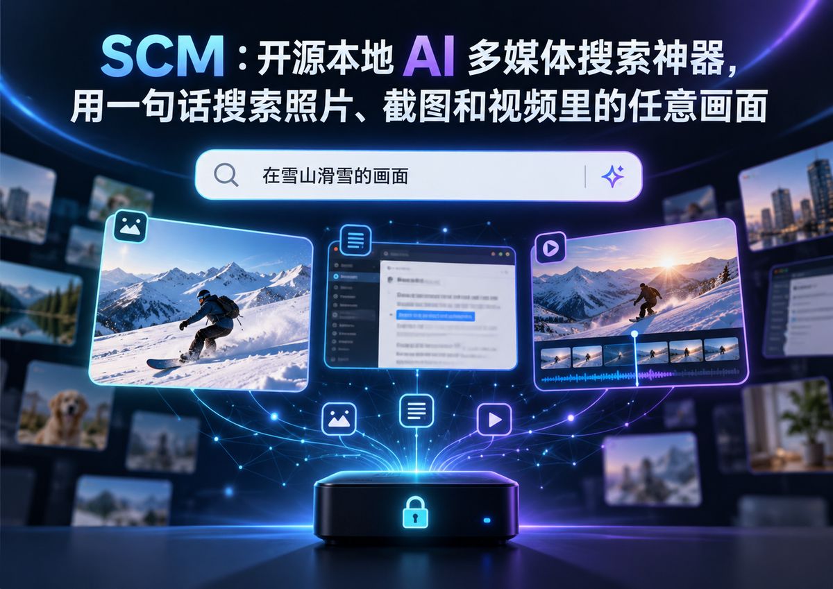 SCM：开源本地 AI 多媒体搜索神器，用一句话搜索照片、截图和视频里的任意画面