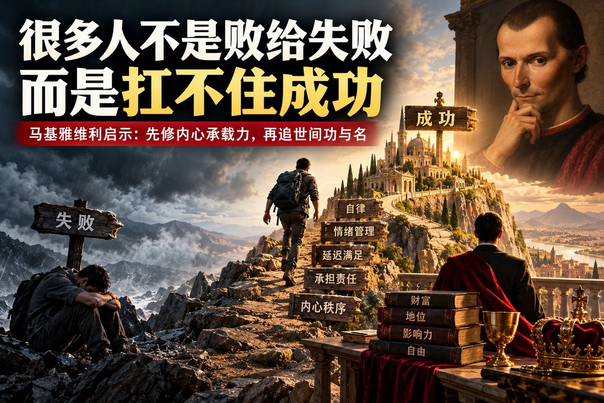 很多人不是败给失败，而是扛不住成功｜马基雅维利启示：先修内心承载力，再追世间功与名