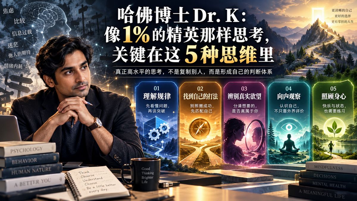 哈佛博士Dr. K：像1%的精英那样思考，关键在这5种思维里