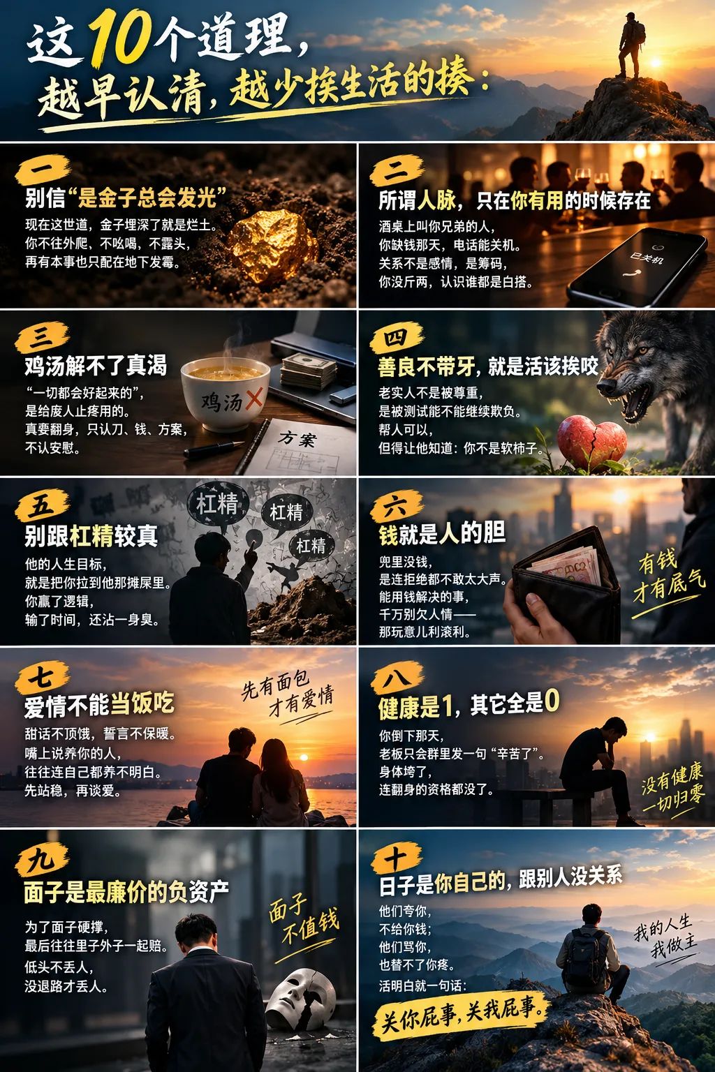 这10个道理，越早认清，越少挨生活的揍
