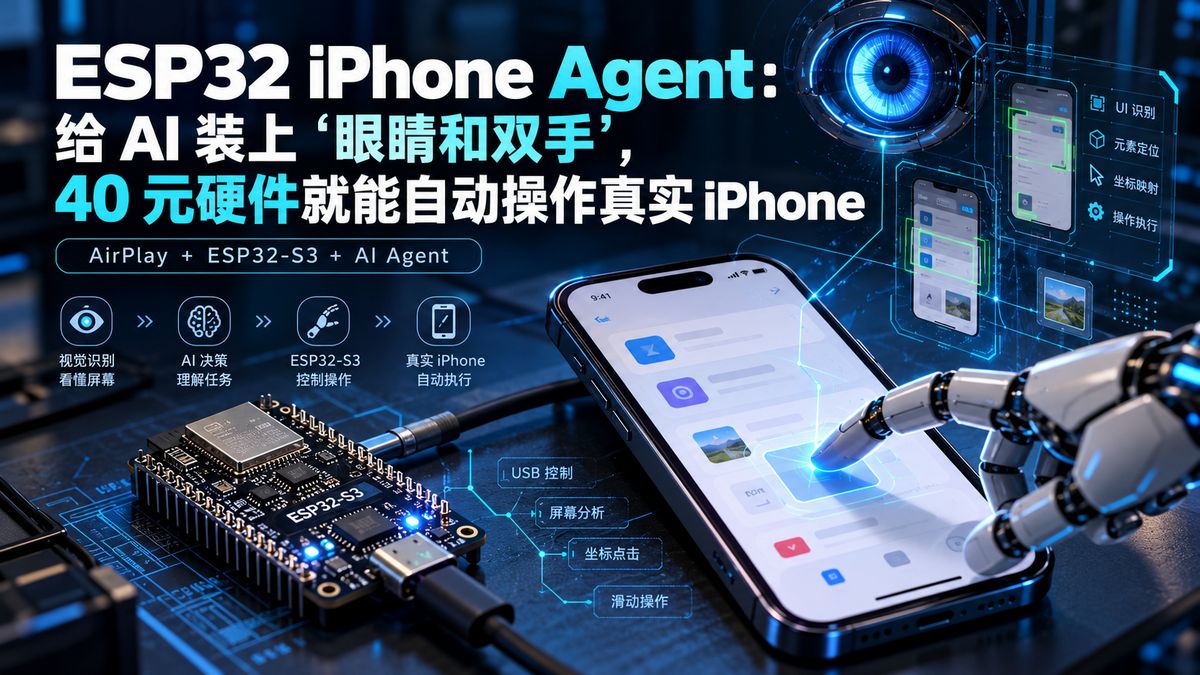 ESP32 iPhone Agent：给 AI 装上“眼睛和双手”，40 元硬件就能自动操作真实 iPhone