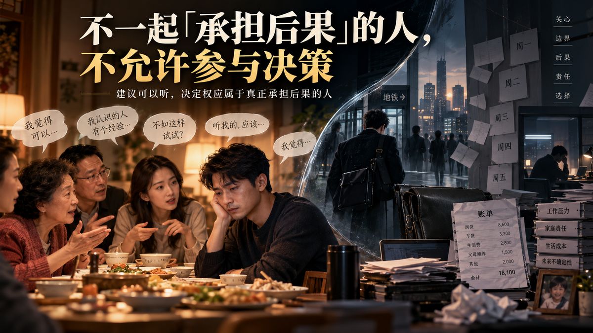 不一起「承担后果」的人，不允许参与决策